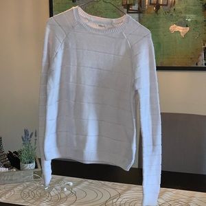 Preston Eyelet White Sweater Top Small Pointelle